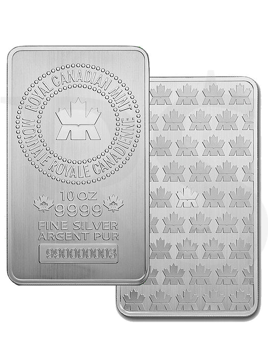 Royal Canadian Mint 10 oz Silver Bar – .9999 Fine Silver
