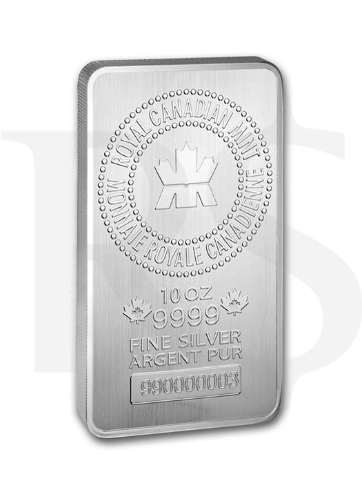 Royal Canadian Mint 10 oz Silver Bar – .9999 Fine Silver