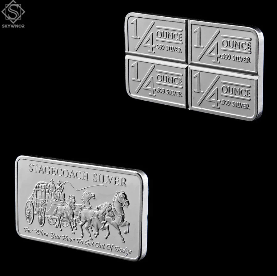 Northwest Region Stagecoach Silver Bar – 1 oz – .999 Fine Silver