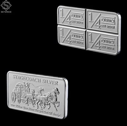 Northwest Region Stagecoach Silver Bar – 1 oz – .999 Fine Silver