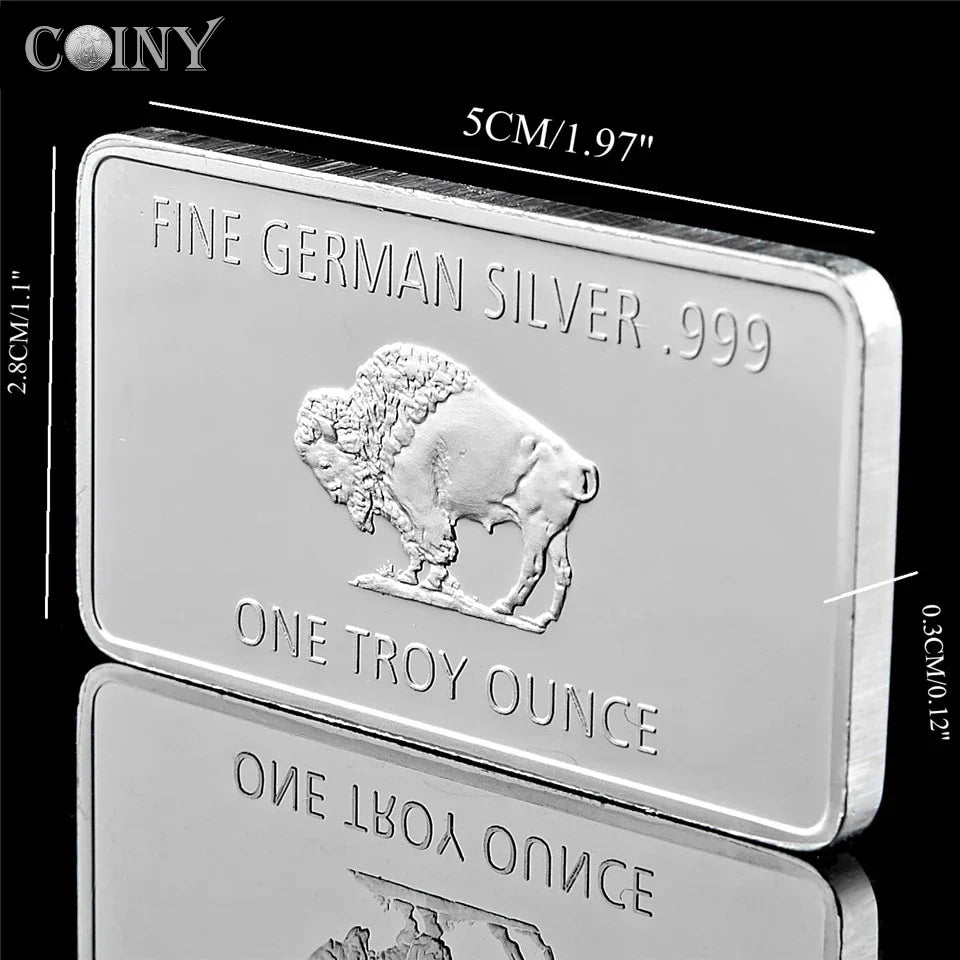 Buffalo German Silver Bar – .999 Fine Silver